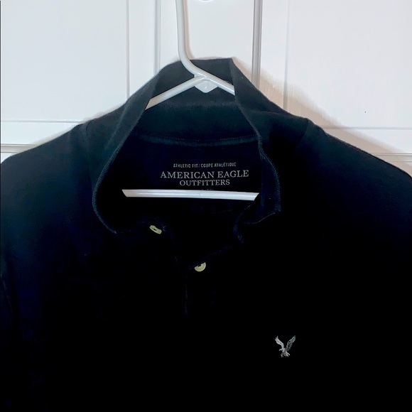 American Eagle Polo Black XL Tall Gray Logo - Picture 2 of 3